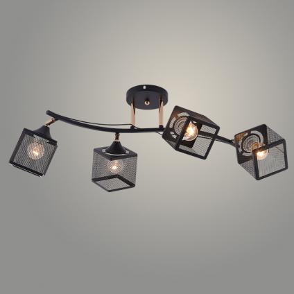 Люстра XA1748B/4 BK+FGD черный/золото 4х60W E27 d780 h250, HN25